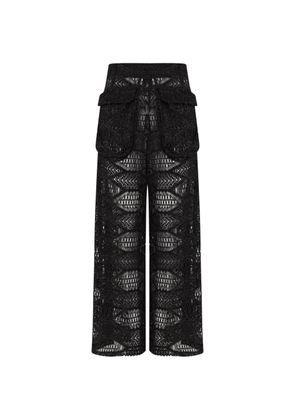 Amir Slama x Jade Picon crochet pocket palazzo pants - Black