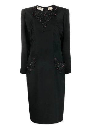 A.N.G.E.L.O. Vintage Cult 1980s embellished long-sleeved dress - Black