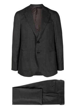 Caruso single-breasted wool suit - Black