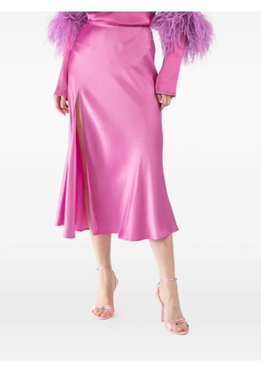 LAPOINTE satin split midi skirt - Pink