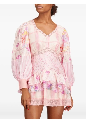LoveShackFancy Sienne ruffled mini dress - Pink