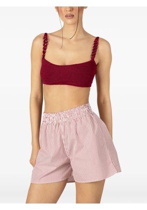 PARAMIDONNA Cora striped beach shorts - Red