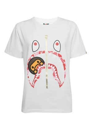 A BATHING APE® Baby Milo Shark-print cotton T-shirt - White