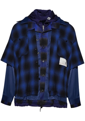 Maison MIHARA YASUHIRO layered checked-pattern shirt - Blue