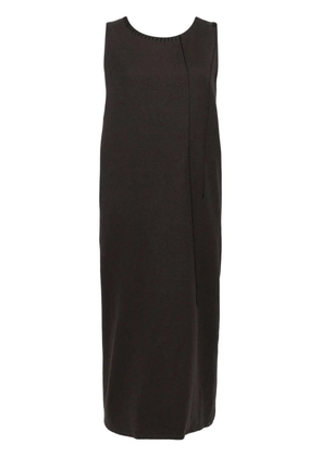 Y's tonal-stitched dress - Brown