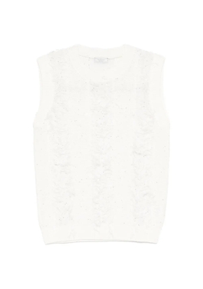 Peserico knitted sequin-embellished vest - White