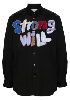 Comme Des Garçons Shirt Strong Will embroidered shirt - Black