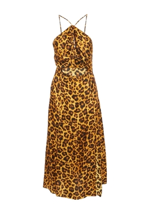 SANDRO leopard-print dress - Orange