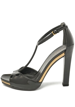 Gucci Pre-Owned 110mm T-strap patent-leather pumps - Black