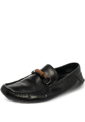 Gucci Pre-Owned bamboo-detail leather loafers - Black