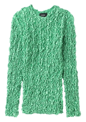 We11done popcorn-knit long-sleeve top - Green