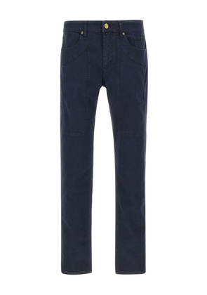 JECKERSON John five-pockets logo-patch trousers - Blue