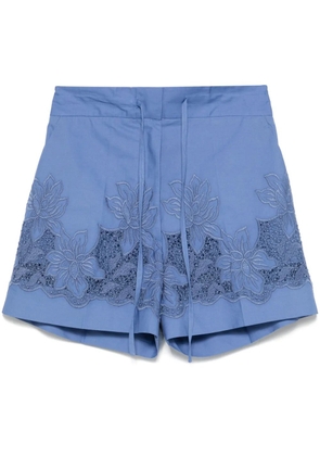 P.A.R.O.S.H. floral-embroidered shorts - Blue