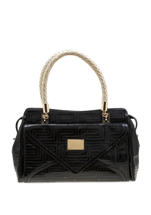 Versace Pre-Owned logo-plaque leather satchel bag - Black