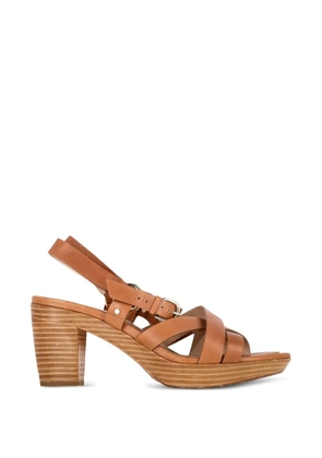 Fratelli Rossetti block heel leather sandals - Brown