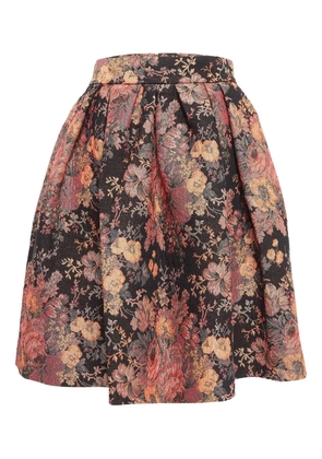 Maje floral-jacquard skirt - Black