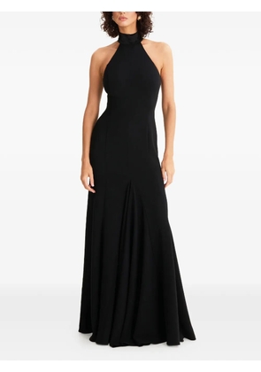 MOOS STUDIO halterneck tie-detail maxi dress - Black