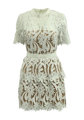 Self-Portrait A-line lace mini dress - White