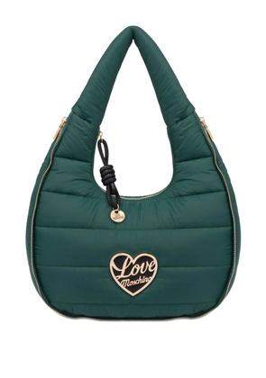 Love Moschino quilted heart-plaque shoulder bag - Green