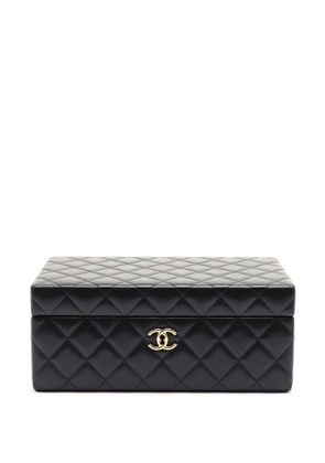 CHANEL Pre-Owned diamond-quilted leather jewellery box - Black