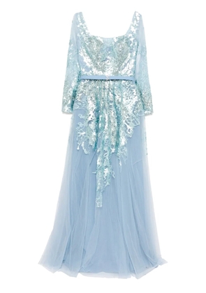 Saiid Kobeisy embroidered dress - Blue