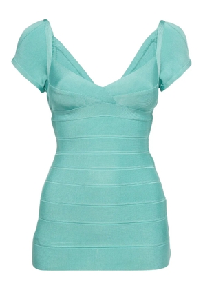 Hervé Léger Pre-Owned short-sleeve top - Blue