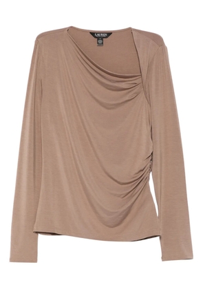 Lauren Ralph Lauren draped-detail long-sleeve top - Neutrals