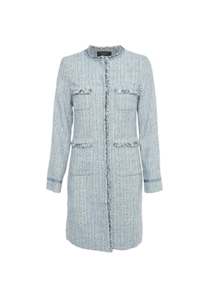 Weekend Max Mara tweed fringed-trim coat - Blue