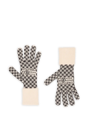 MM6 Maison Margiela intarsia-knit gloves - White