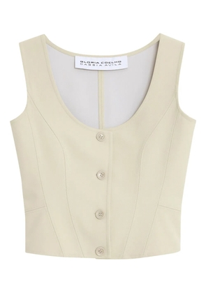 Gloria Coelho button-fastening seam-detail top - Neutrals