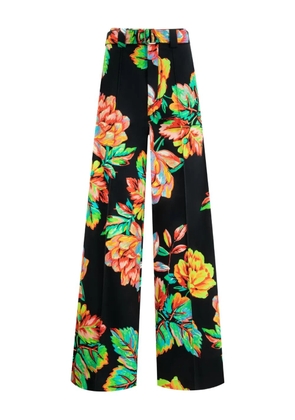 Christopher John Rogers flat front floral trousers - Black