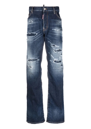 DSQUARED2 ripped faded straight-leg jeans - Blue