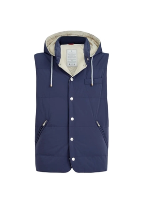 Brunello Cucinelli detachable-hood gilet - Blue