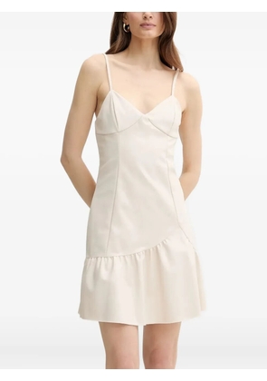 Armani Exchange ruffle-hemmed mini dress - Neutrals