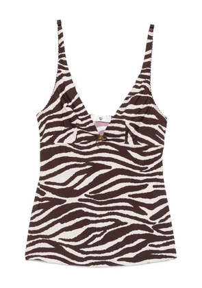 TWINSET zebra-print top - Brown
