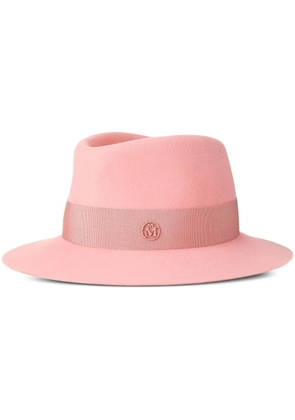 Maison Michel Andre logo plaque-detail wool fedora - Pink