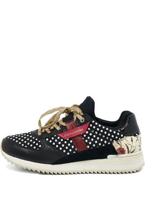 Dolce & Gabbana Pre-Owned polka-dot floral sneakers - Black