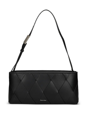 Calvin Klein woven leather shoulder bag - Black