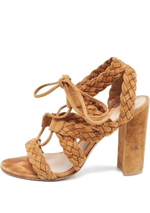 Gianvito Rossi 110mm suede heeled sandals - Brown