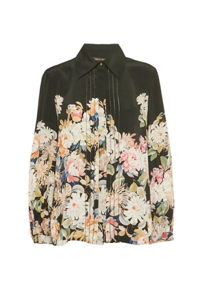 Roberto Cavalli floral-print long-sleeve shirt - Black