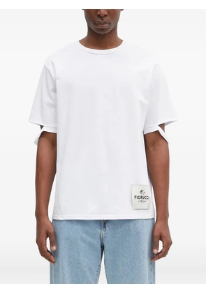 Fiorucci distressed-hem logo-patch T-shirt - White