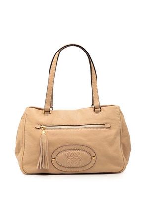 Loewe Pre-Owned 2000-2025 Nubuck Anagram Madrid Fringe shoulder bag - Brown