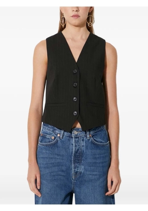 SAMSOE SAMSOE Saramona button pinstripe top - Black