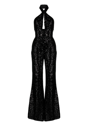 Elie Saab sequin-embellished halterneck jumpsuit - Black