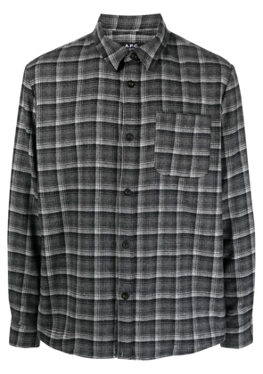 A.P.C. checked wool-blend shirt - Grey