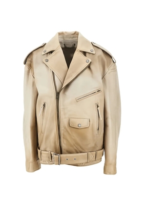 Golden Goose zip-fastening leather jacket - Neutrals