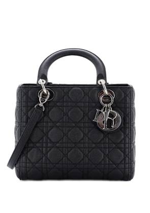 Christian Dior Pre-Owned Lady Dior Bag Cannage Quilt Grained Calfskin Medium satchel - Black
