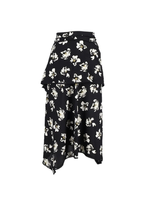 Proenza Schouler asymmetric floral-print midi skirt - Black