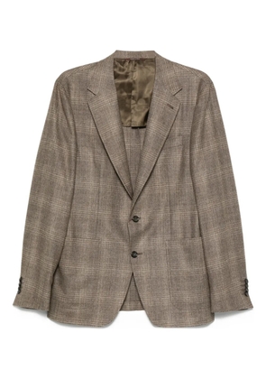 Canali checked wool blazer - Brown