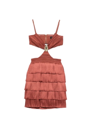 PatBO cut-out fringed mini dress - Brown